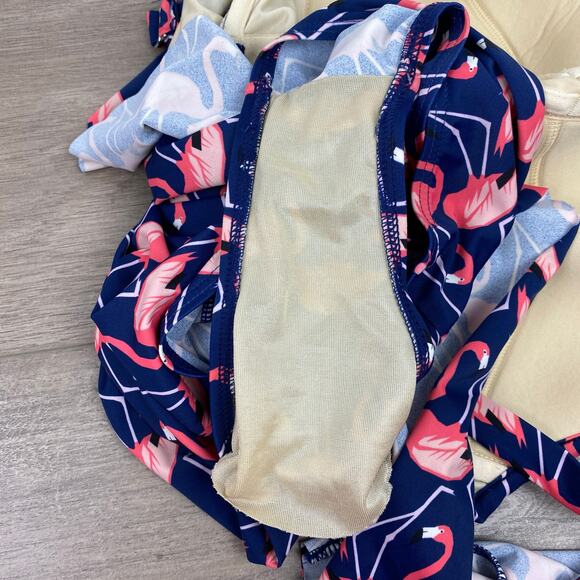 Eloquii Blue&Pink Flamingo Print One Piece Swimsuit Sz.14W - Picture 14 of 16